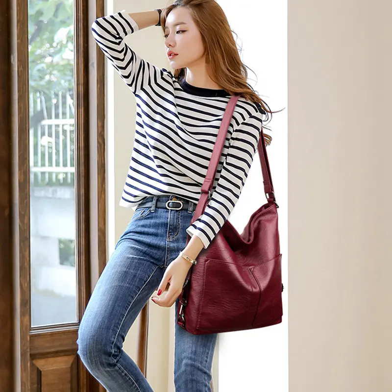 

Tote Leather Crossbody Bags For Women Luxury Handbags Femme Bag Designer Bags Famous Brand Women Bag 2020 Sac Main Bolso Mujer