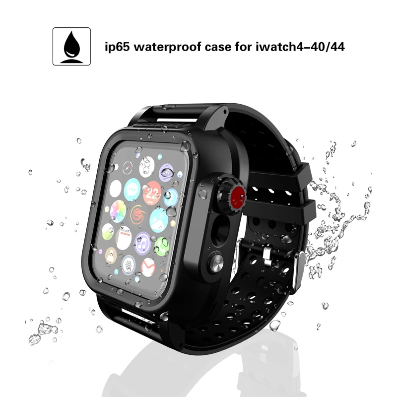 Новейшая модель; для наручных часов Apple Watch 4 40/44 мм Водонепроницаемый силиконовый спортивный ремешок для наручных часов Apple Watch Series 4, 2, 3, ремешок с Защитный чехол/38/40 мм