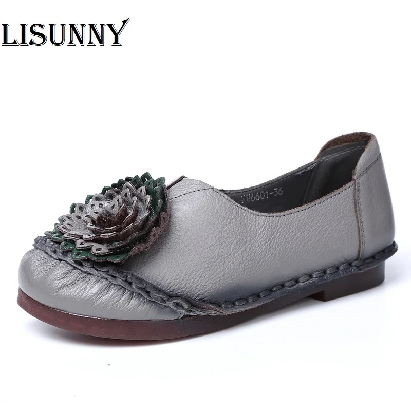 Женские туфли из натуральной кожи на плоской подошве|Обувь без каблука| |