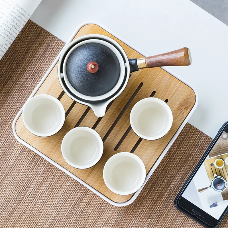 Набор для чайной церемонии кунг фу китайская автоматическая вращающаяся чайная