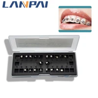 lanpai dental orthodontic metal brackets standard bondable rothmbt 0 022 345 hook with buccal tubes