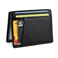 100 genuine leather super slim mini credit card holder wallet purse for men id card case man small drivers license bag