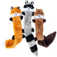 pet toys skinny no stuffing plush non toxic durable dog toy fox raccoon and squirrel squeaky pet product