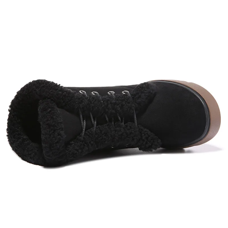 SWYIVY Chaussure Femme ботильоны на платформе из микрофибры женские зимние ботинки