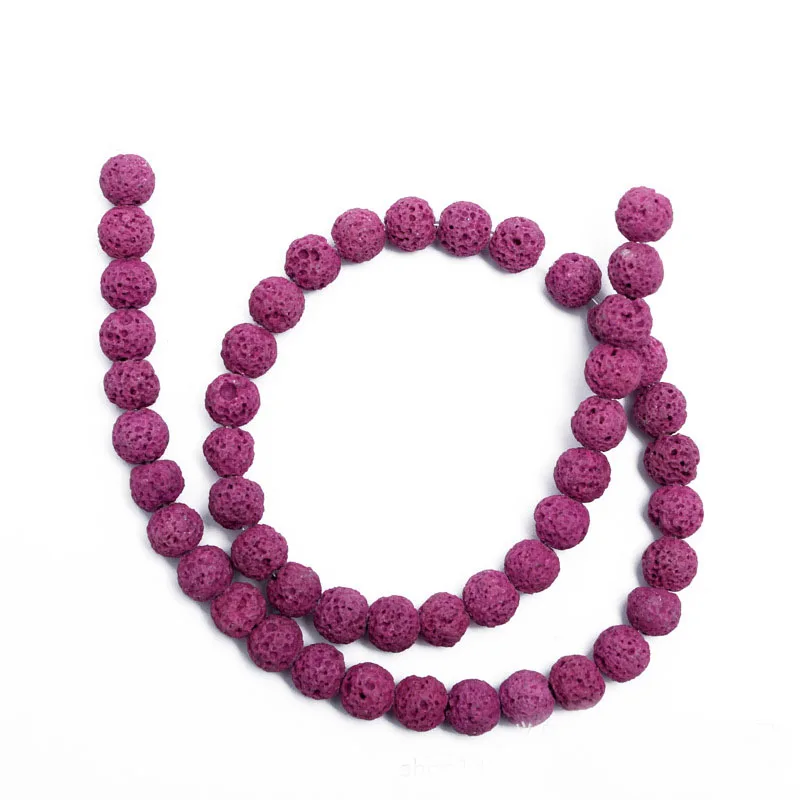 Бусины Из Натуральной вулканической лавы цветные черные круглые бусины из для