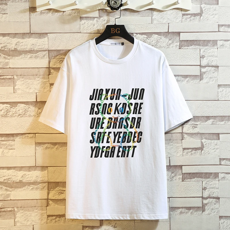 

T Shirt Men Cotton Printed Mens Summer Tshirts Oversized Tee Shirts 5XL Casual T-Shirts Big Size