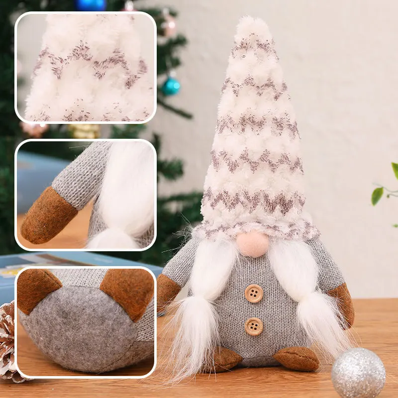 

Рождественская Кукла без лица, Рудольф гном, Плюшевые Вязаные Игрушки, Рождественское украшение, Рождественское украшение для детей, рожде...