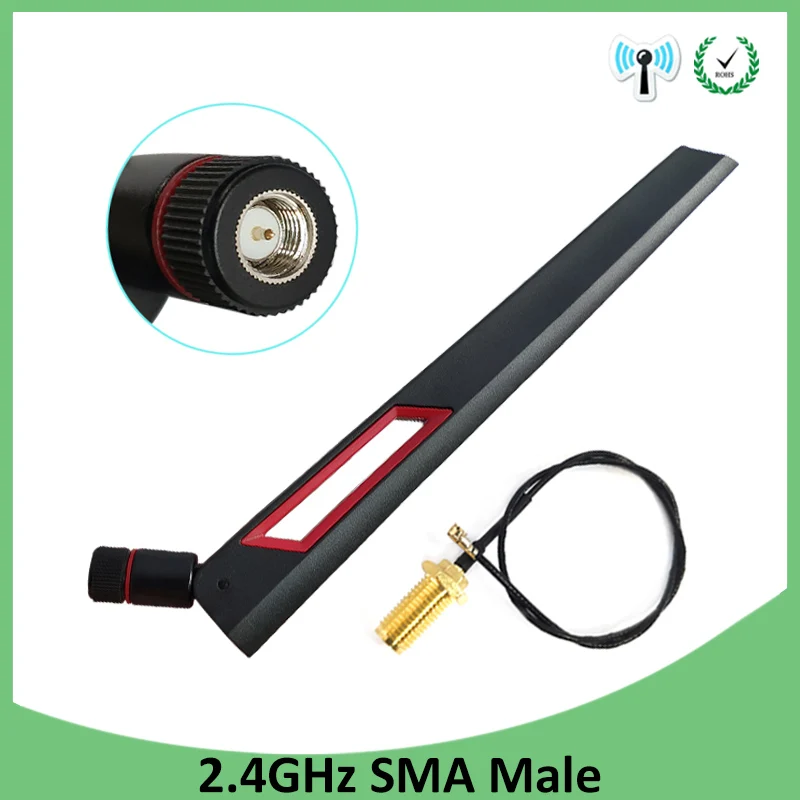 2 4 ГГц Wi Fi антенна 8dBi RP SMA разъем роутер + 21 см PCI U. FL IPX к Мужской кабель|Антенны для