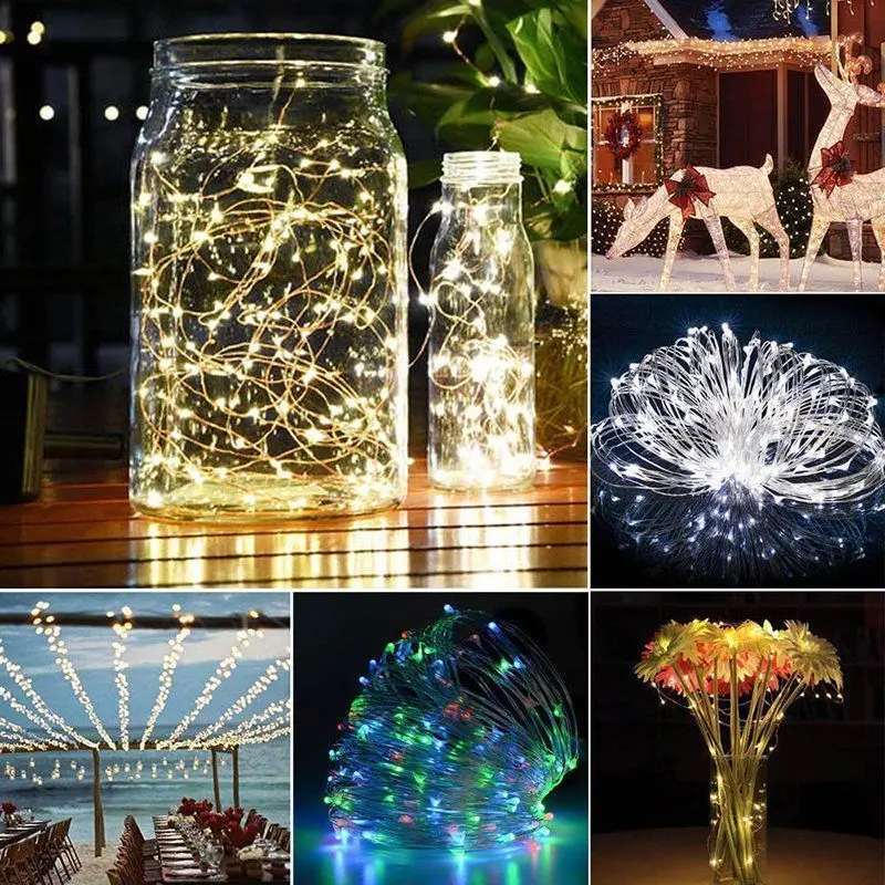 Солнечные 100 светодиодный Сказочный шнур освещение рождественнской елки Бар