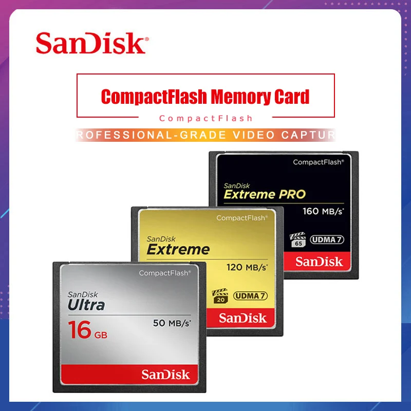 Карта памяти SanDisk 16 ГБ 32 64 Гб 128 CF карта extreme PRO высокоскоростная Компактная флеш