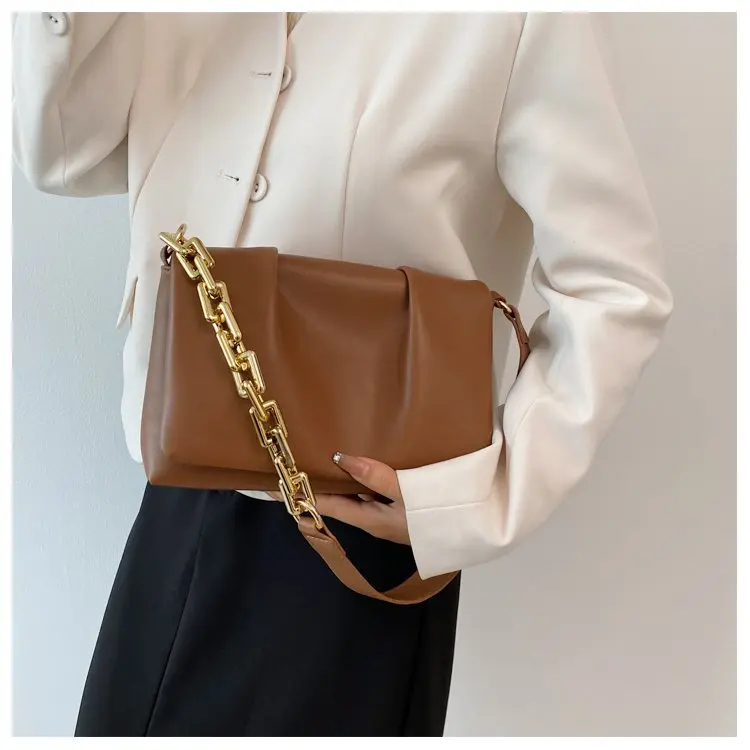 

Pearl Designer Small PU Leather Women Crossbody Shoulder Bag Ladies Handbags and Purses Chain Trends 2021 New Arrival