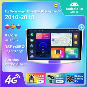 gps navigation for vw volkswagen passat b7 b6 cc 2010 2015 car radio multimedia video player android 10 4g wifi carplay no tool free global shipping