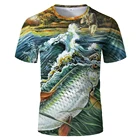 Забавная футболка для рыбалки 2020, летняя футболка с 3d принтом рыбы, мужская и женская уличная одежда в стиле хип-хоп, модные топы с животными, костюм для рыбалки, футболка