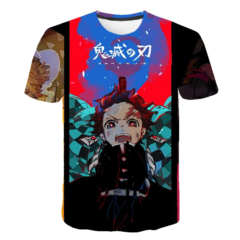 Kimetsu no Yai/Модная детская футболка в стиле Харадзюку С 3D принтом повседневная