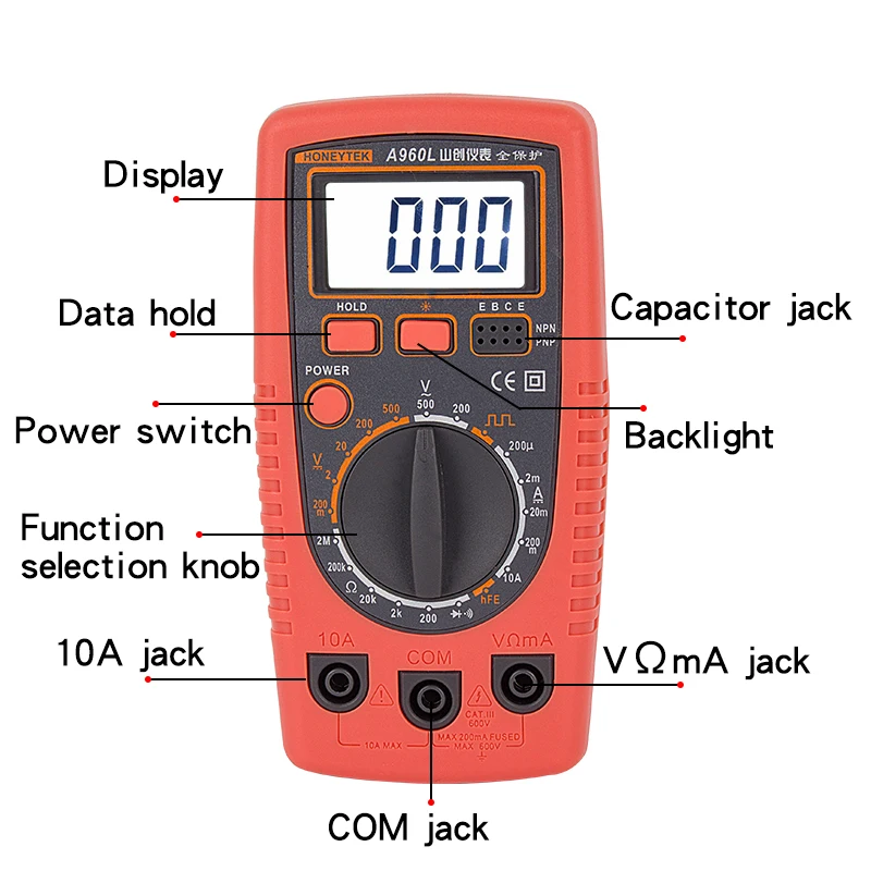 Новинка Карманный Измеритель постоянного тока 200 μa ~ 10A цифровой