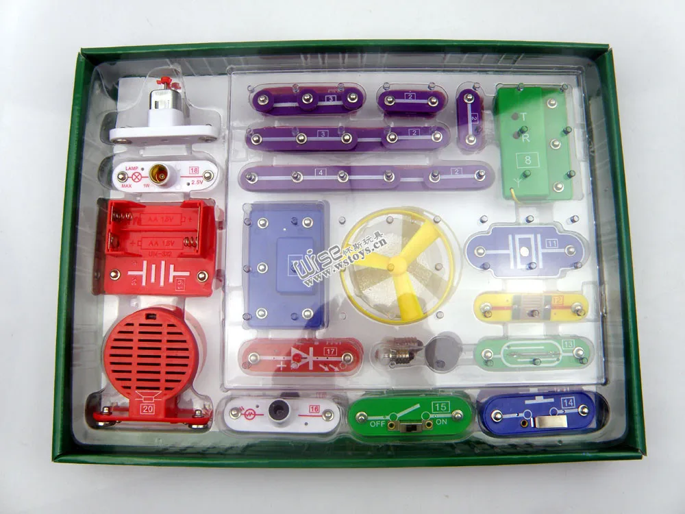 

W-335 Teacher Wang Electronic Bricks English-Chinese Fancy Toy for Children Electronic Circuit Teaching Aids