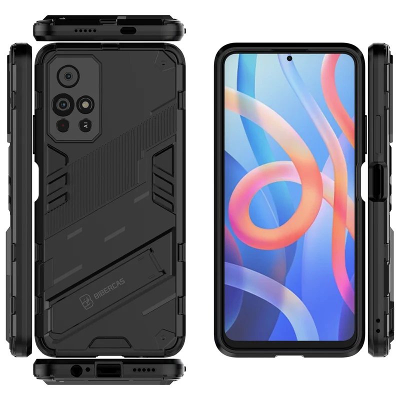 Holder Case For Xiaomi Poco M4 Pro 5G Cover For Poco M4 Pro 5G Capas Bumper Kickstand Shockproof Cover For Poco M4 Pro 5G Fundas