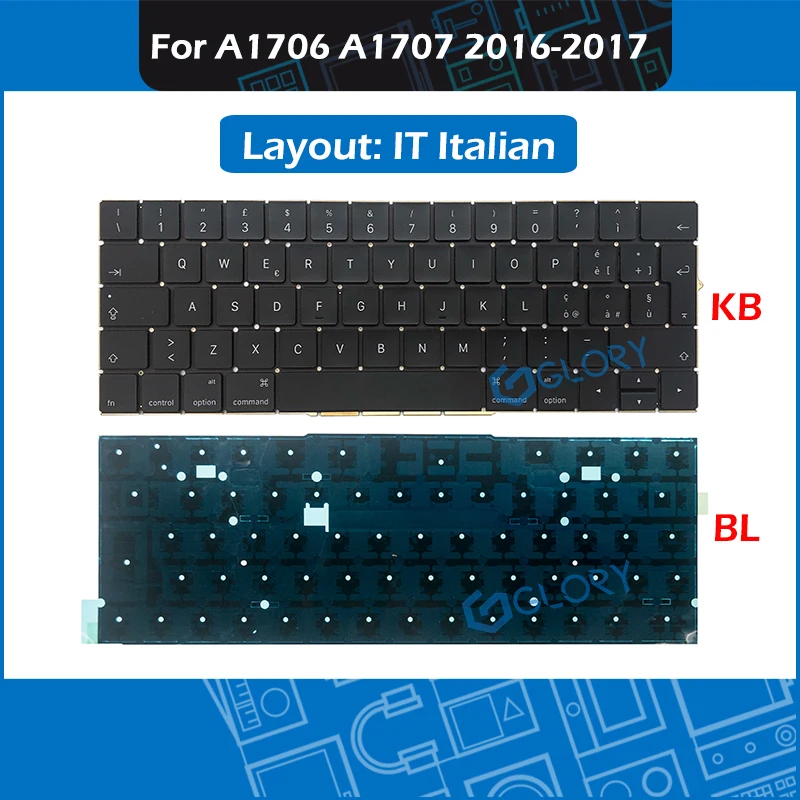2016 2017 Laptop tastiera italiana A1706 A1707 retroilluminazione tastiera italiana per Macbook Pro Retina 13 "15" tastiere