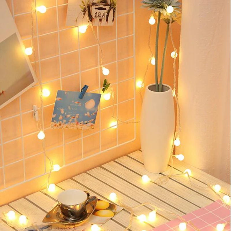 

Fairy String Lights Indoor Waterfall Plug 100 Leds Bedroom Lights ball stars Decoration for Wedding Party Holiday warm white