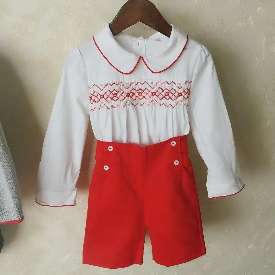 Новое поступление, крещение мальчика, одежда хлопок, качественная рубашка принца+ шорты высокое качество, наряды для Дня благодарения, Рождество, одежда для мальчика