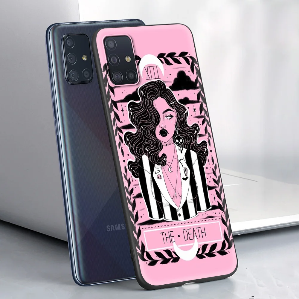 

Cute Tarot Pink Smartphone Accessories Cover for Samsung Galaxy A50 A70 A10 A10S A20 A30 A40 A60 Luxury Soft Case Shell