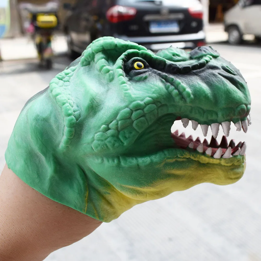 

Environment-friendly Plastic TPR Medium Green Tyrannosaurus rex Jurassic Dinosaur Hand Puppet Toy Story Telling Props