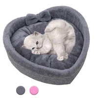 super soft cotton heart shaped cat dog bed kennel love pet nest velvet winter warm pet cat nest dog bed pet sleeping supplies