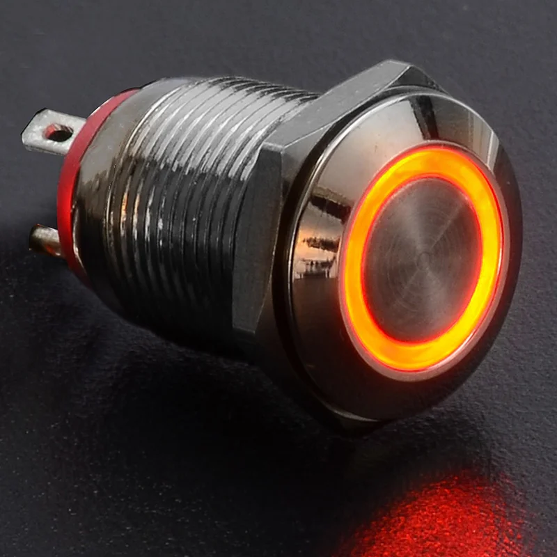 Новинка 12В/24В автомобильный металлический кнопочный переключатель 12 мм
