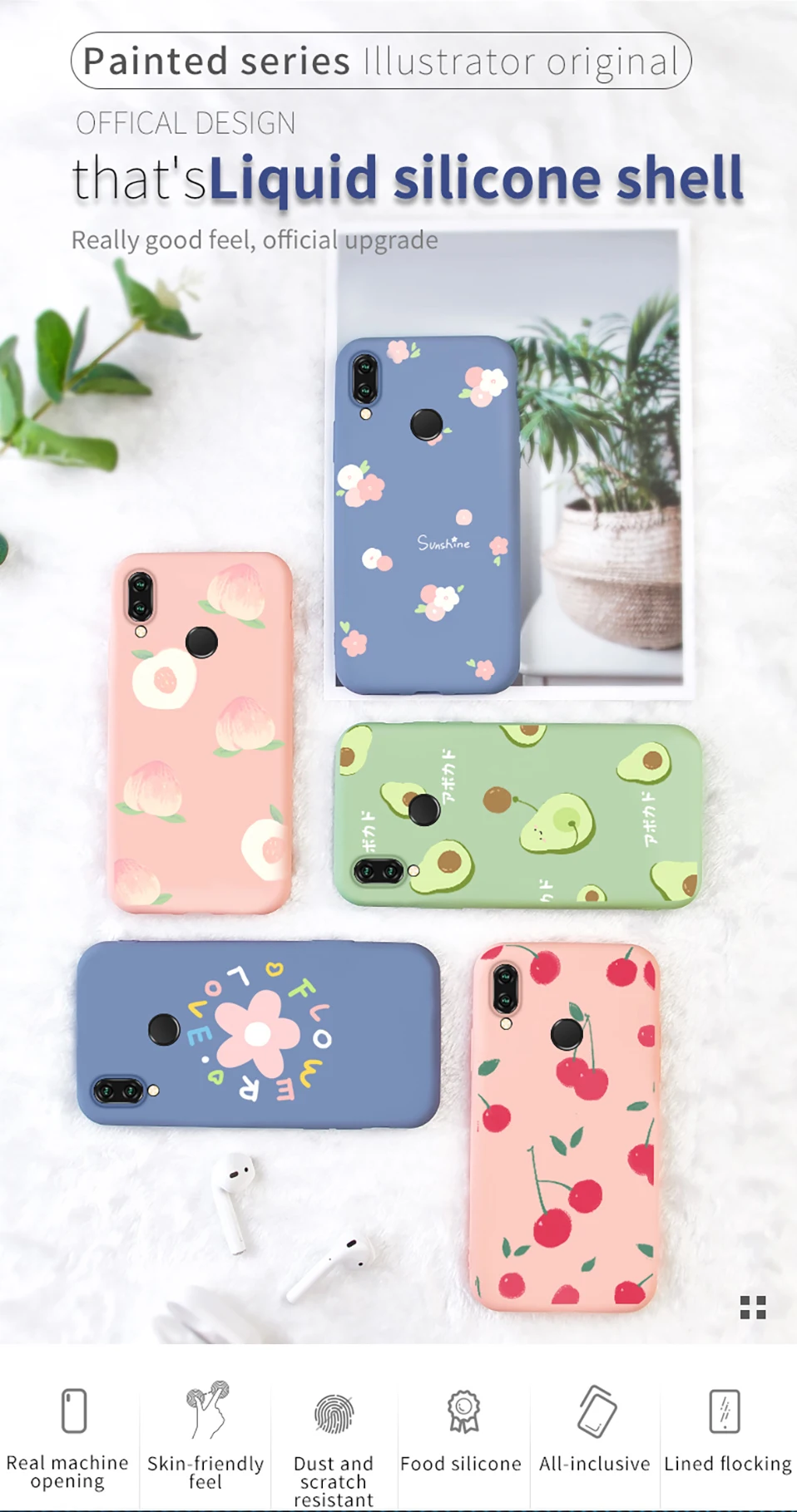 Силиконовый чехол ASINA с милыми цветами для huawei P20 P30 Lite Pro, прозрачный чехол с фруктами для huawei Honor 8X10 mate 20 Pro Fundas