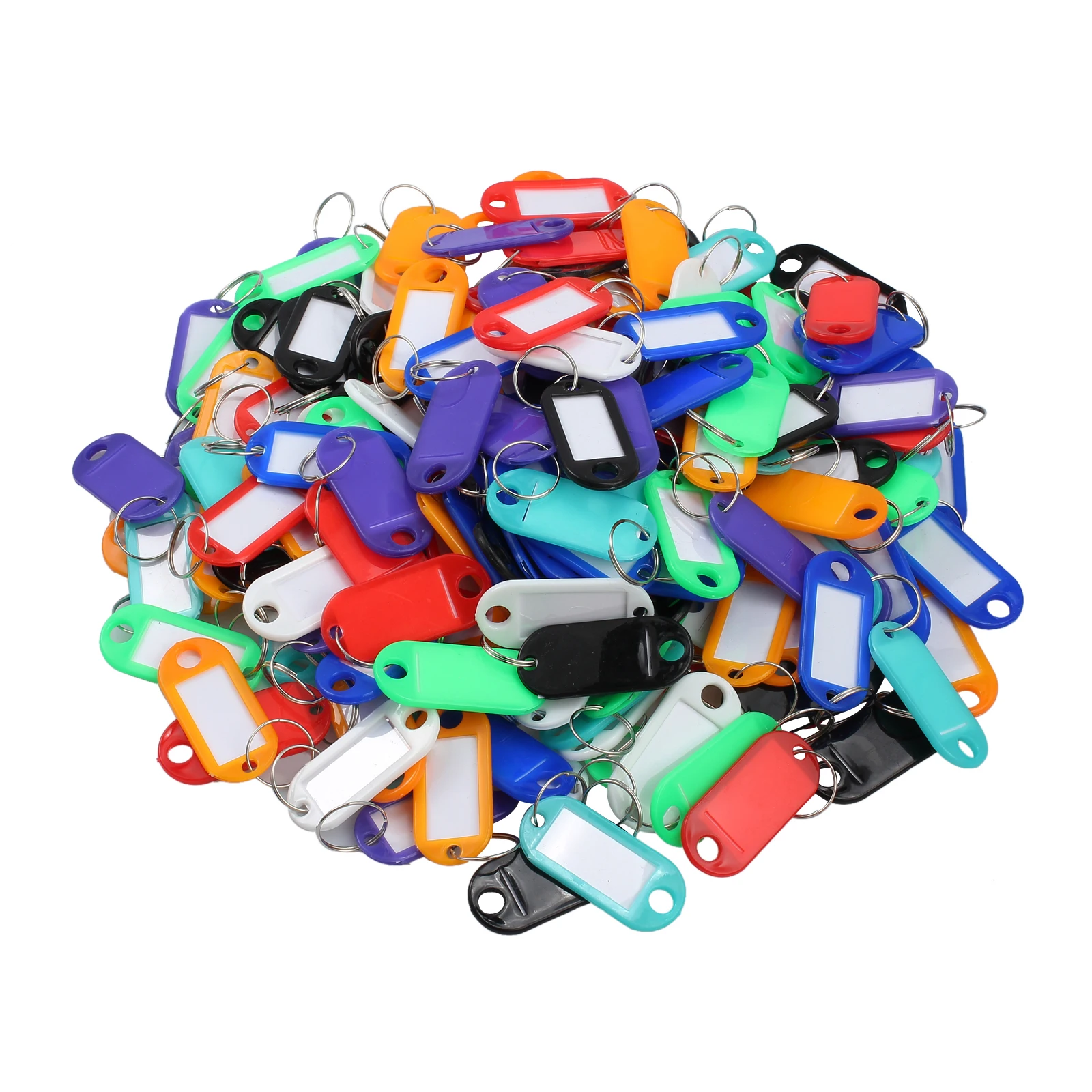 

TANiCE 200PCS Plastic Mix Color Key ID Labels Tags with Key Ring Split Rings Brand New Luggage Garment ID Tags Labels 5CM*2.2CM