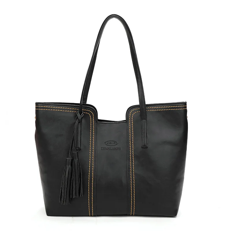 

2020 Autumn and Winter New Women's Shoulder Bag Large Capacity European and American Fan Tassel Ladies Handbag Travel Bag