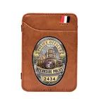 Классический полицейский офицер Oceanside Police 2434, кожаный держатель для карт с цифровой печатью, кошелек для мужчин и женщин, короткий кошелек, подарок
