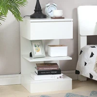 night stand bedside table with 1 drawer and 2 open shelves bedroom storage whiteblack hwc