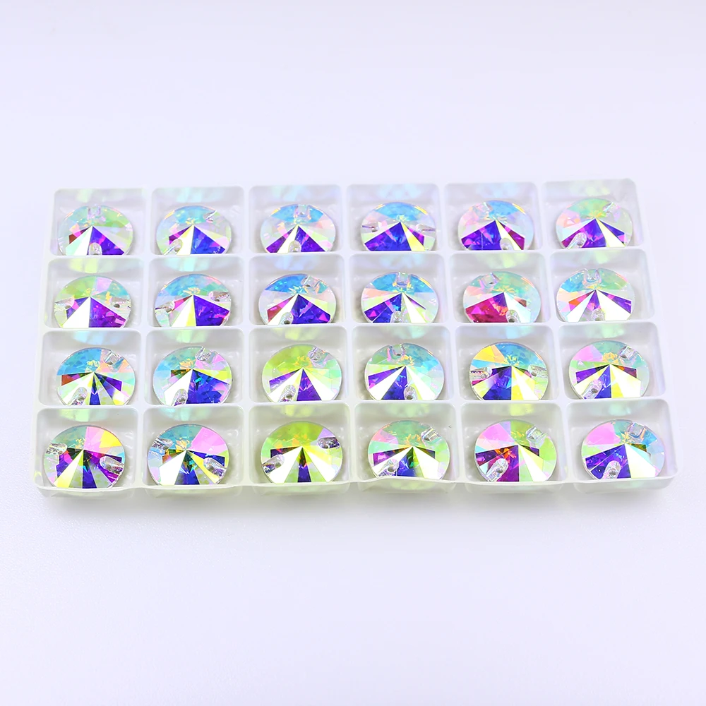 50 шт. нашивки Rivoli для одежды блестящие стразы с плоским основанием круглые