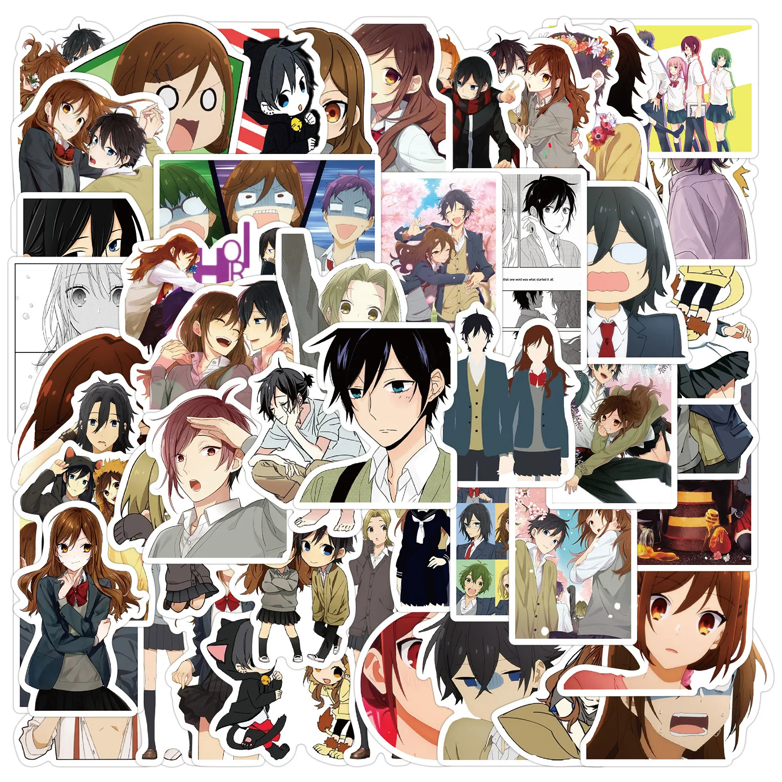 

50pcs Horimiya Anime Stickers Hori Kyōko Miyamura Izumi Sticker For Laptop Skateboard Suitcase Hot Japanese Stickers Decals Toys