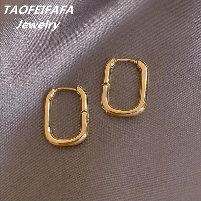 

Новинка 2022, Модные Винтажные серьги-кольца для женщин, изысканные геометрические золотые серьги, свадебные украшения