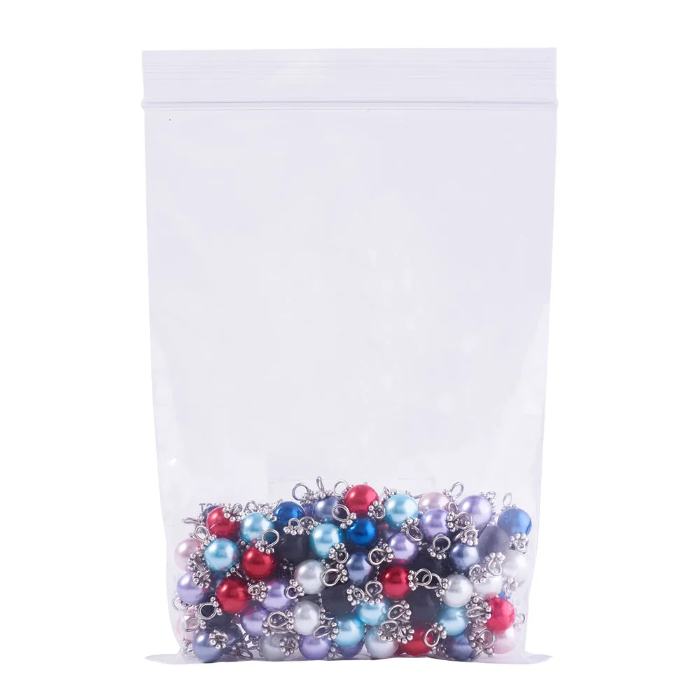 

100pcs Pearlized Glass Pearl Links Connectors Bracelet Charms for Jewelry Making Necklace Decor Accessories