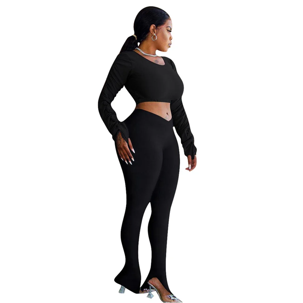 Пикантные черные сапоги фитнес комплекты из двух предметов женские костюмы