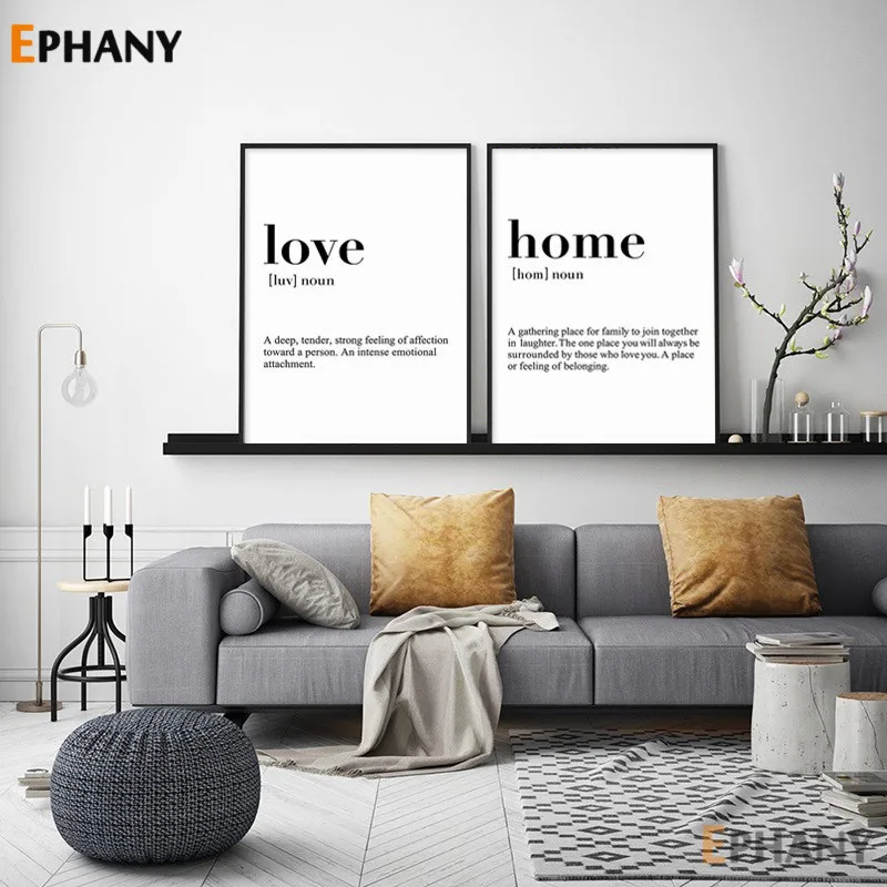 Настенный плакат Love Family для дома Простой настенный рисунок Минималистичная