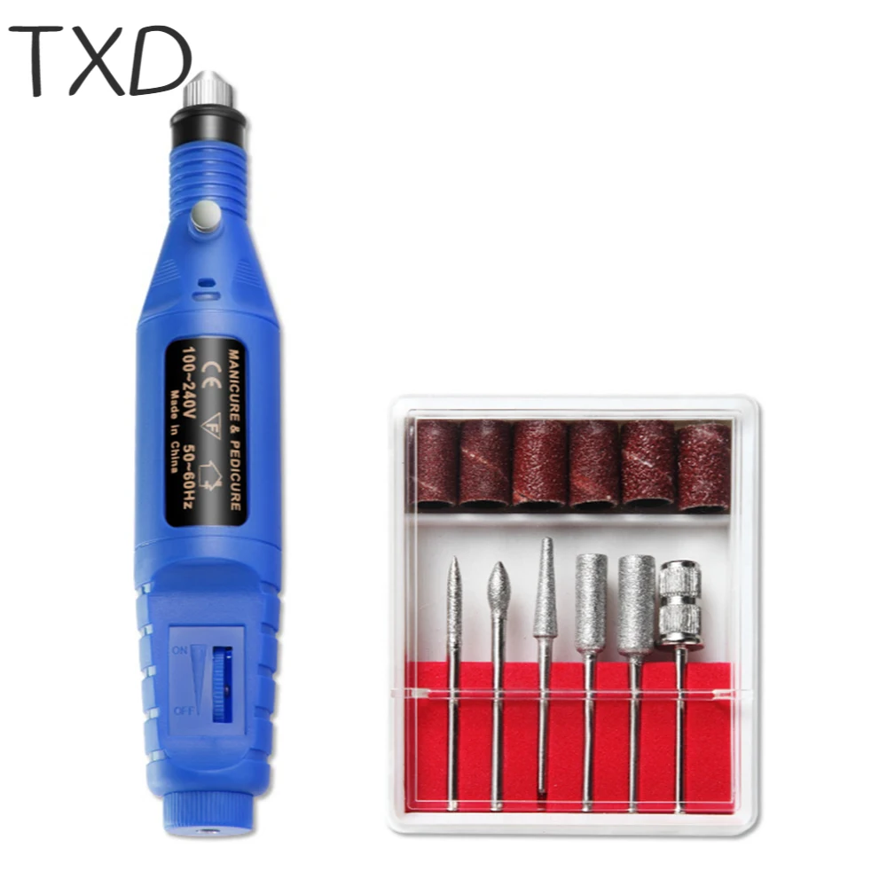 

TXD Professional Electric Nail Rig UV LED Gel Polish Remover Nail File Pen Nail Tool with Polishing Head