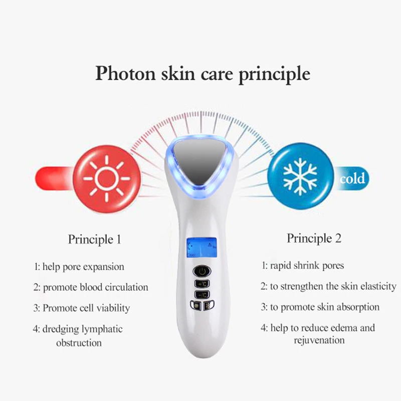 Ультразвуковой массажер для лица Криотерапия горячий холодный молоток