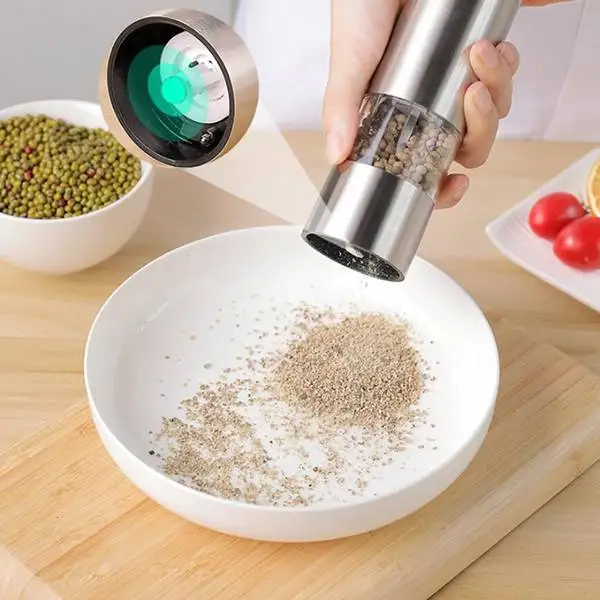 

2Pcs Electric Salt and Pepper Grinder Mill Stainless Steel Pepper Spices Mill Cutter Kitchen Seasoning Tools for Cooking