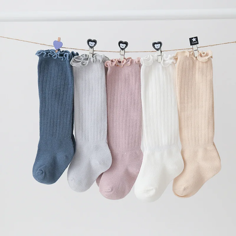 

Children's Wooden Ears Over the Knee Socks Baby Boys Girls Baby Solid Color Long Socks Toddler Kids Elastic Stockings