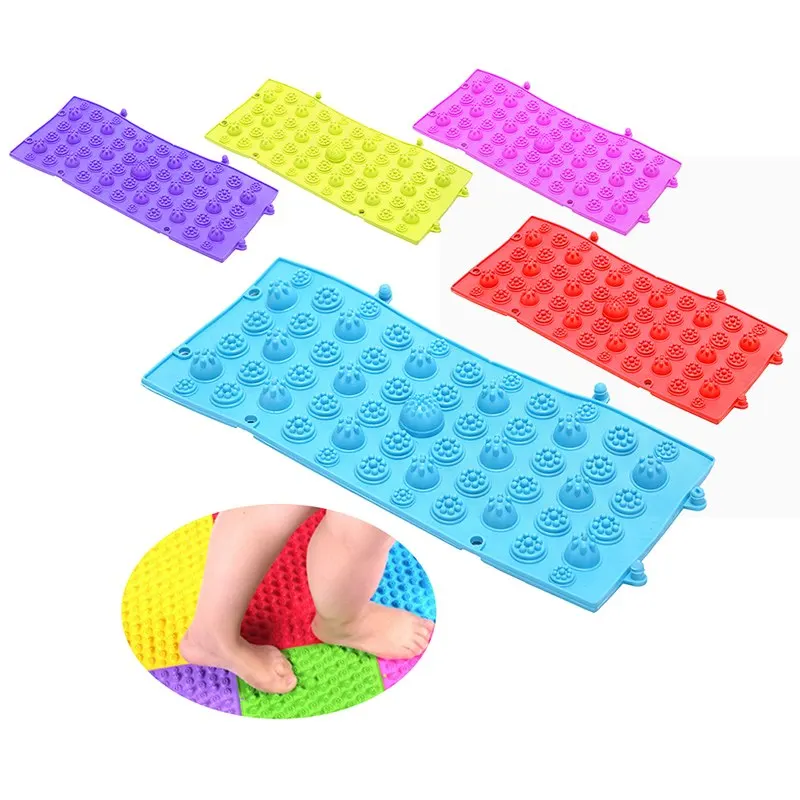 

Reflexology Foot Massage Pad Toe Pressure Plate Mat Blood Circulation Shiatsu Mat Yellow, Blue, Red, Purple