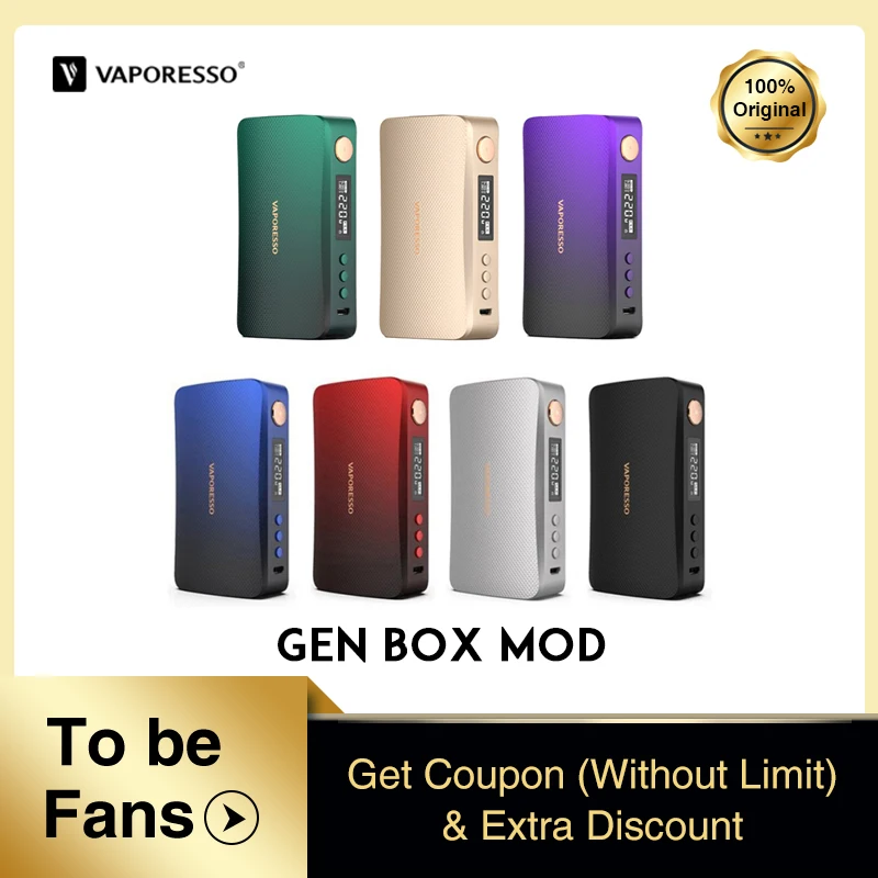 Vaporesso GEN Box Mod для Vape Mech электронная сигарета Mods RDA Battery 18650 Mini |