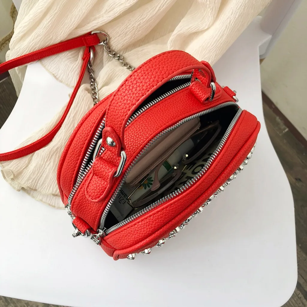 

Leather Small Shoulder Messenger Bags For Women 2020 Chain Rivet Crossbody Bag Female Travel Mini Bags