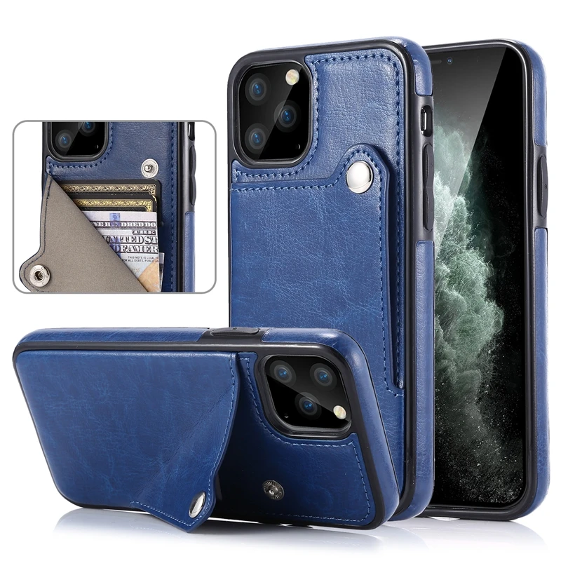 Роскошный чехол из искусственной кожи в стиле ретро с отделениями для карт iPhone 11