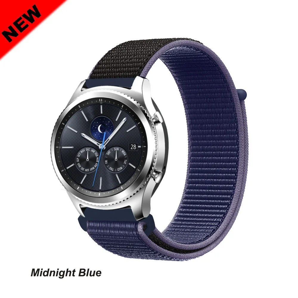 Midnight Blue 43 Gear s3 Frontier ремешок для samsung Galaxy watch 46 мм активный 2 42 мм amazfit ремешок Bip 20 мм 22 мм ремешок для часов huawei watch gt ремешок - Цвет ремешка: Midnight Blue 43