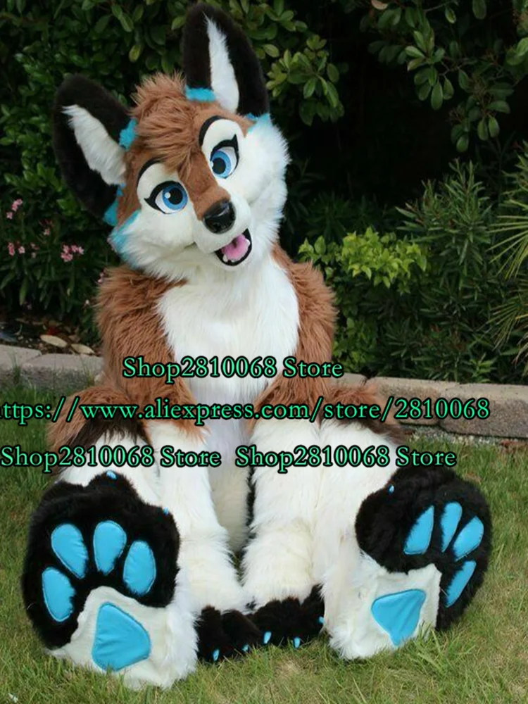 Высококачественный костюм Талисман из длинной лисы Хаски собаки меха волка Ddult