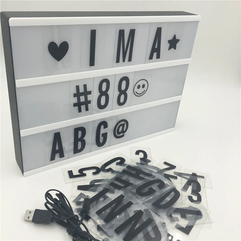 A4 A5 A6 Размер лайтбокс кинотеатра детей Diy доска для сообщений с черными буквами/цифрами AA батарея Питание Портативный кинотеатр коробка